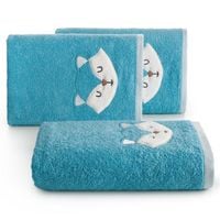 Bawełniany ręcznik Baby70 70X140 cm niebieski 450 g/m² z motywem