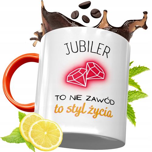 Kubek Pomarańczowy Dla Jubilera Prezent Z Nadrukiem Ze Zdjęciem na Arena.pl