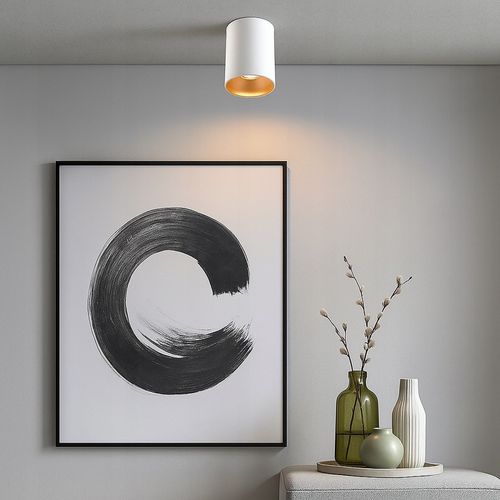 Oprawa Halogenowa sufitowa Natynkowa Tuba LED GU10 spot BIAŁY ZŁOTY na Arena.pl