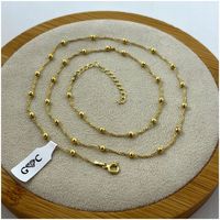 PIĘKNY ZŁOTY ŁAŃCUSZEK DAMSKI Z KULECZKAMI SREBRO 925 POZŁACANY REGULOWANY