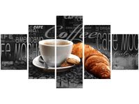 80CM 150CM OBRAZ 5 ELEM CZARNA KAWA ŚCIENNY