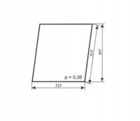 szyba drzwi górna do ciągnika MF-255 kabina Krotoszyn mała