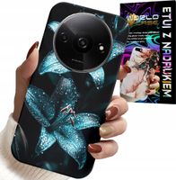 ETUI DO XIAOMI REDMI A3 - TURKUSOWE LILIE KWIATY OBUDOWA + SZKŁO