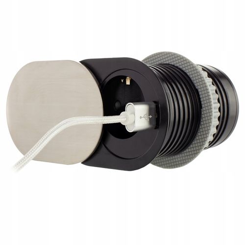 SLIDE BOX USB Gniazdo Meblowe wpuszczane w blat przesuwna pokrywa ALUMINIUM na Arena.pl