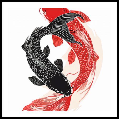 Plakat 50x50cm Yin i Yang Koi na Arena.pl