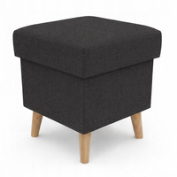 Pufa z pojemnikiem podnóżek salon 36x36x41 czarna BC