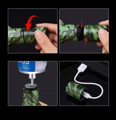 Taktyczna ZAPALNICZKA żarowa USB LATARKA (I160) na Arena.pl