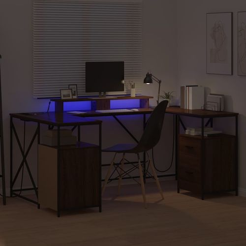 Biurko Brązowy dąb 182 x 101 x 87.5 cm Materiał drewnopochodny na Arena.pl