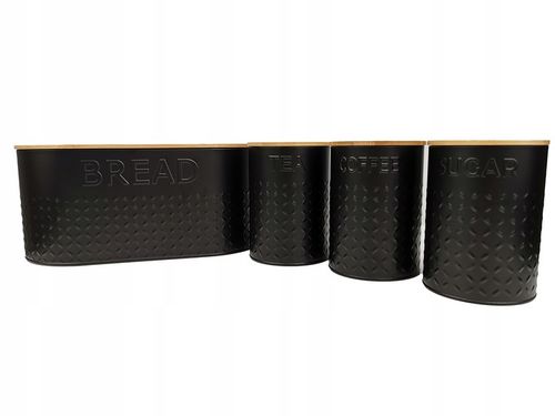 ZESTAW 5w1 CHLEBAK POJEMNIK NA KAWA CUKIER HERBATA DESKA KROJENIA CHZ03 na Arena.pl