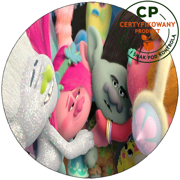 Opłatek na tort Trolls Trolle zdjęcie 1