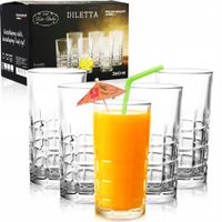 SZKLANKI DO DRINKÓW I SOKÓW 340 ML ZESTAW 6 SZT GRUBE SZKŁO UNIWERSALNE