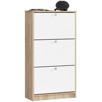 Szafka na obuwie, ARONA, 60x29x113 cm, dąb sonoma, biel, mat | TYLETEGOTU