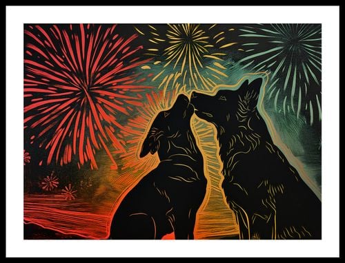 Plakat 55x40cm Psi Uścisk na Arena.pl