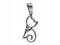Wisiorek srebrny kot kotek cat w0431 - 0,5g.