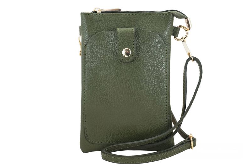 Torebka skórzana / etui na telefon - Zielone zdjęcie 1