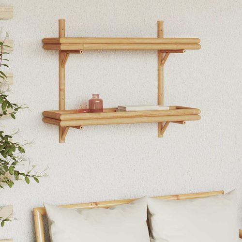 Półka ścienna z półką Brązowy 75 x 26 x 60 cm Bambus na Arena.pl