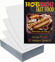 Ulotki A4 reklamowe firmowe 1000szt projekt w cenie HOT DOG FAST FOOD