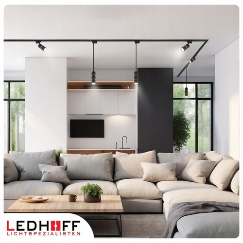 Łącznik z ZASILANIEM prosty do szyn oświetleniowych LED czarny na Arena.pl