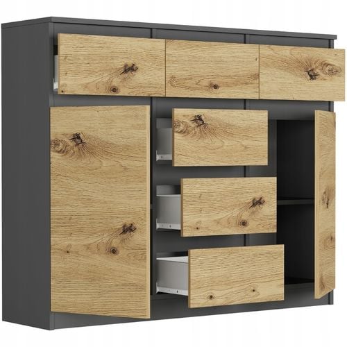 KOMODA 98CM SZAFKA 6 SZUFLAD ANTRACYT MIX ARTISAN S62D na Arena.pl