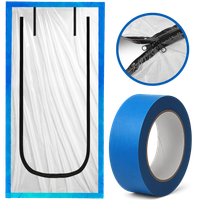 DRZWI REMONTOWE BUDOWLANE KURTYNA PRZECIWPYŁOWA Z ZAMKIEM FOLIA REMONT TAŚMA