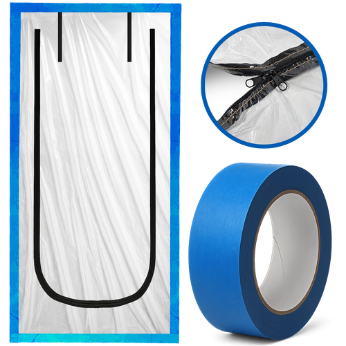 DRZWI REMONTOWE BUDOWLANE KURTYNA PRZECIWPYŁOWA Z ZAMKIEM FOLIA REMONT TAŚMA na Arena.pl