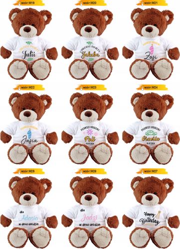PLUSZOWY MIŚ brązowy z koszulką personalizacja PREZENT na WALENTYNKI HAFT na Arena.pl
