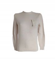 Klasyczny Gładki Sweter Damski Bluzka Ecry