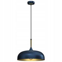 Lampa Wisząca LINCOLN 35x35x90 cm Niebiesko-Złota 1xE27 Metalowa do Salonu