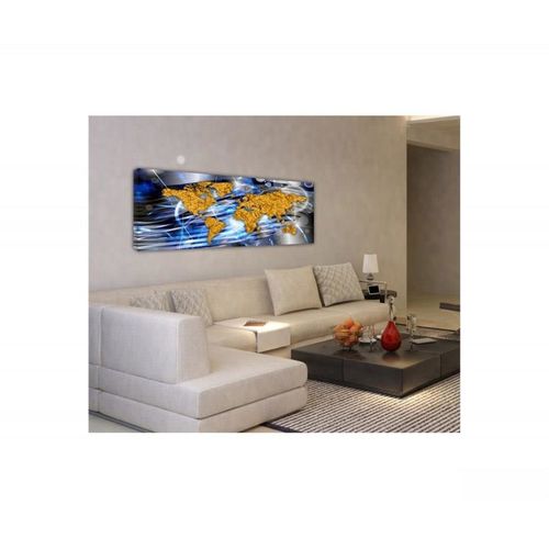 Deco Panel, Mapa świata - złoto 90x30 na Arena.pl