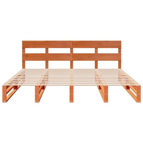 Łóżko bez materaca, woskowy brąz, 200x200 cm, drewno sosnowe na Arena.pl