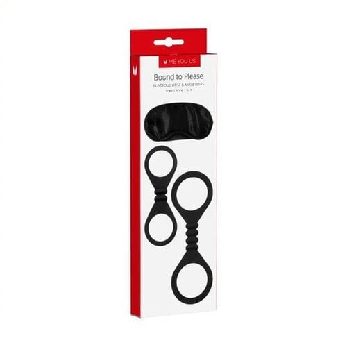 Kajdanki- Me You Us Bound To Please Blindfold Wrist And Ankle Cuffs Black na Arena.pl