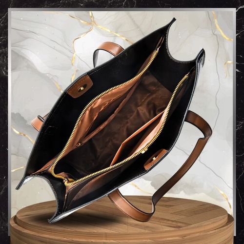 Torebka Shopper Damska CZARNA Torba Na Ramię Duża A4 SKÓRZANA Shopperka na Arena.pl