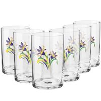 SZKLANKI DO HERBATY KAWY KROSNO KWIATY IRYSY 250/270 ML x 6 SZT