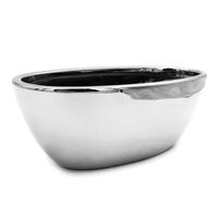 OSŁONKA CERAMICZNA DONICZKA NA KWIATY NOWOCZESNA OWALNA SREBRNA 29 cm