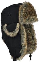 Czapka uszanka Syberia - uszatka chroniąca uszy, pilotka Czarny