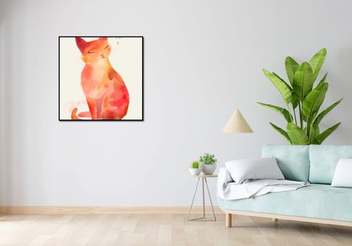 Plakat 80x80cm Akwarelowy Kot na Arena.pl