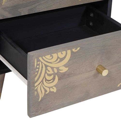 Szafka Nocna 2 pcs Szary 40 x 33 x 46 cm lite drewno mango na Arena.pl