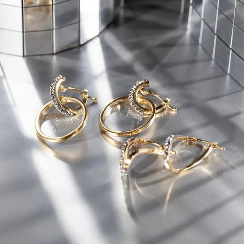 Złote kolczyki KXC6409 - Cyrkonia na Arena.pl