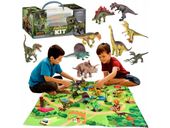 DUŻY ZESTAW FIGUREK DINOZAURÓW W KUFERKU AKCESORIA