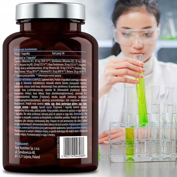 WITAMINA B COMPLEX MAX ZMĘCZENIE UKŁAD NERWOWY UMYSŁ METABOLIZM 90 DNI WEGE zdjęcie 7