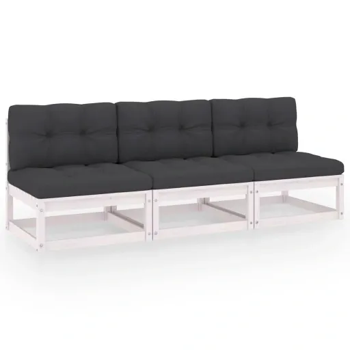3-osobowa sofa z poduszkami, lite drewno sosnowe zdjęcie 16
