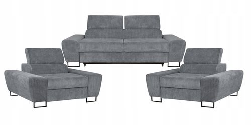 Zestaw mebli wypoczynkowych salonu Savio Sofa 2os fotele szare na Arena.pl