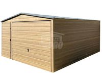 Garaż Blaszany 4x5m Brama uchylna drzwi drewnopodobny dach dwuspad GP453