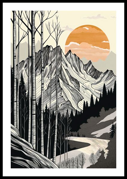 Plakat 40x60cm Drzeworys Górski zdjęcie 3