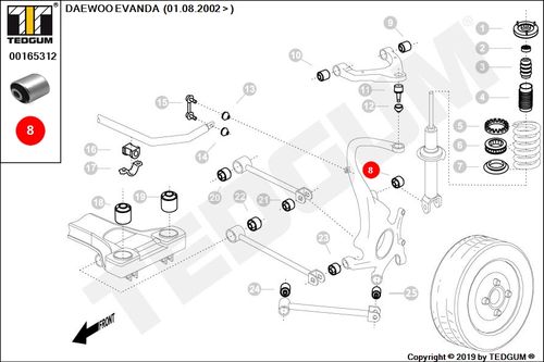 DAEWOO EVANDA TULEJA AMORTYZATORA TYLNEGO 90-99 na Arena.pl