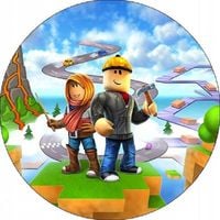 Opłatek na tort Roblox Postacie Ludziki Gra Okazjonalny Tekst Gratis