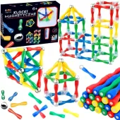 ZESTAW KLOCKI MAGNETYCZNE KONSTRUKCYJNE EDUKACYJNE KULKI UKŁADANKA 124 EL