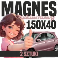 Mata Magnetyczna na Auto 150x40 cm - Profesjonalna Reklama magnes - 2 szt