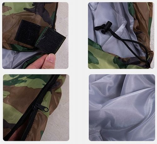 ŚPIWÓR KOŁDRA DUŻY CIEPŁY MORO Z KAPTUREM 200x70 MUMIA TURYSTYCZNY na Arena.pl