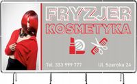 BANER REKLAMOWY 100x50cm gotowy projekt FRYZJER KOSMETYKA